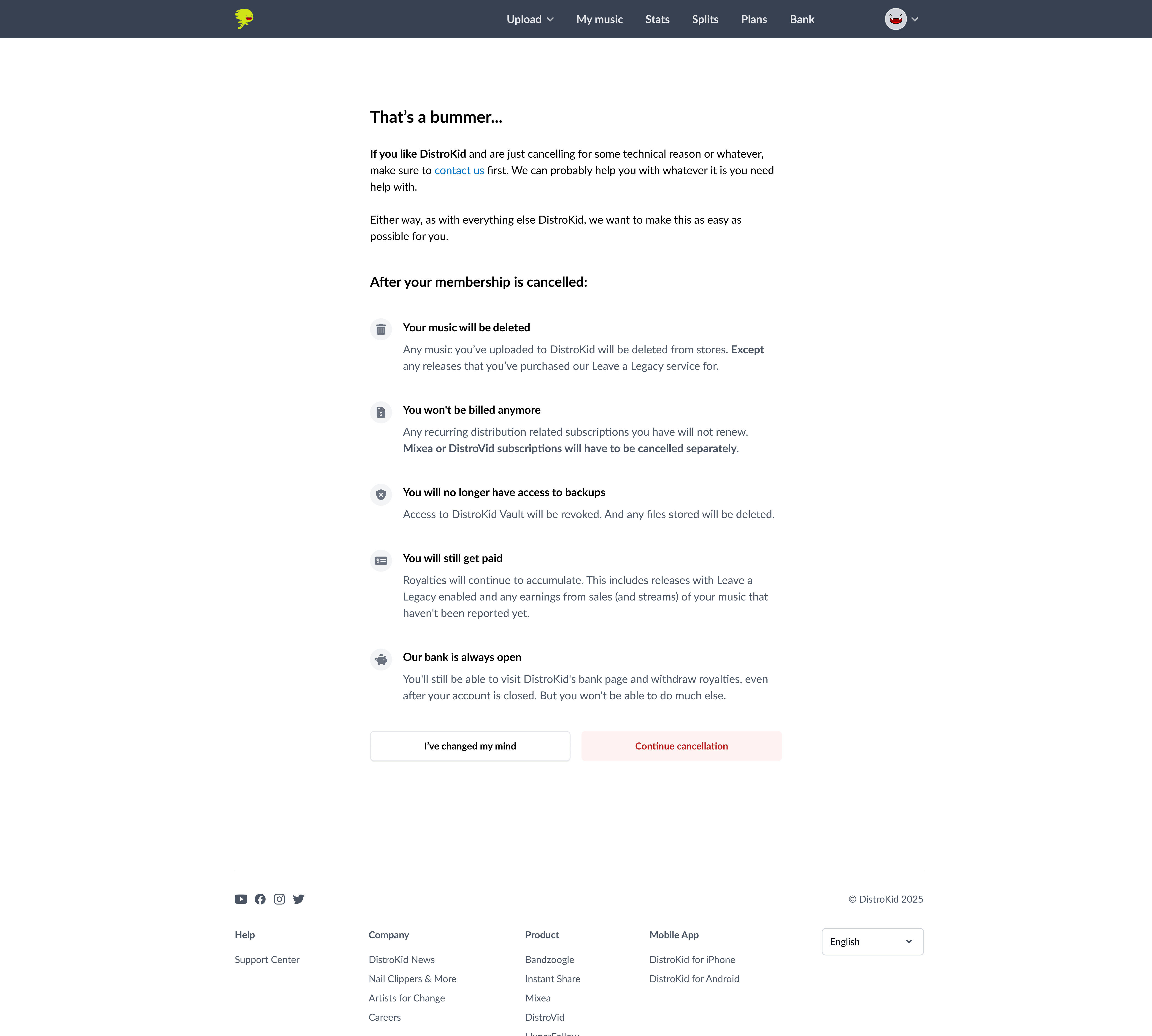 Cancellation flow segmented options